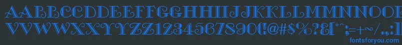 GalleryRegular Font – Blue Fonts on Black Background