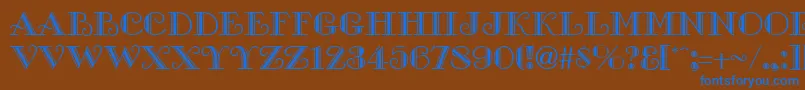 GalleryRegular Font – Blue Fonts on Brown Background