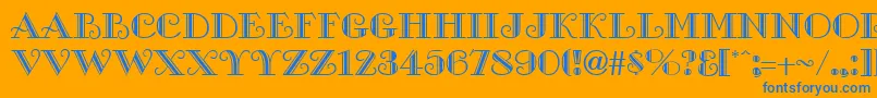 GalleryRegular Font – Blue Fonts on Orange Background