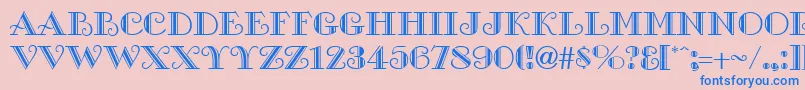 GalleryRegular Font – Blue Fonts on Pink Background