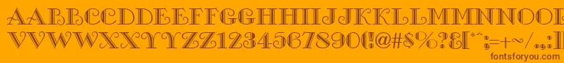 GalleryRegular Font – Brown Fonts on Orange Background