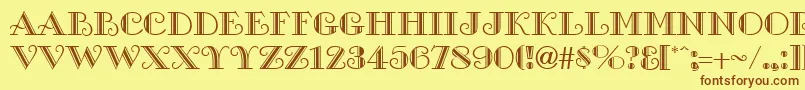 GalleryRegular Font – Brown Fonts on Yellow Background