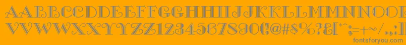 GalleryRegular-Schriftart – Graue Schriften auf orangefarbenem Hintergrund