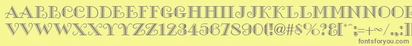 GalleryRegular Font – Gray Fonts on Yellow Background