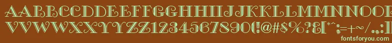 GalleryRegular Font – Green Fonts on Brown Background