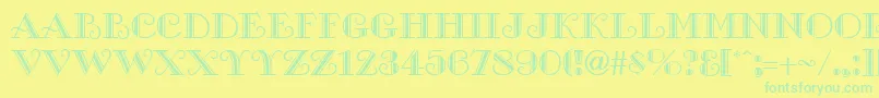 GalleryRegular Font – Green Fonts on Yellow Background