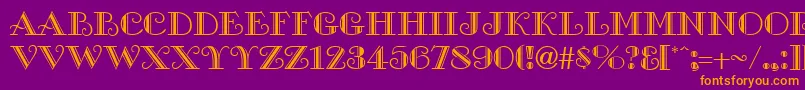 GalleryRegular Font – Orange Fonts on Purple Background