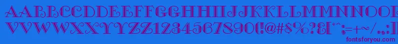 GalleryRegular Font – Purple Fonts on Blue Background
