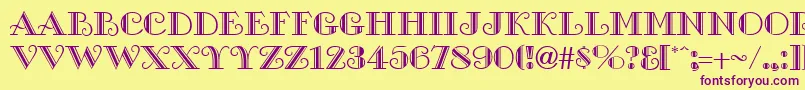 GalleryRegular Font – Purple Fonts on Yellow Background