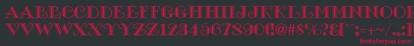 GalleryRegular Font – Red Fonts on Black Background