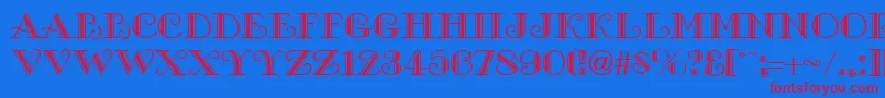 GalleryRegular Font – Red Fonts on Blue Background
