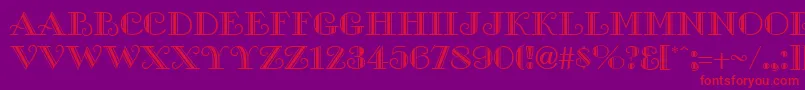 GalleryRegular Font – Red Fonts on Purple Background