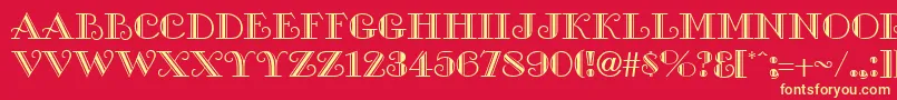 GalleryRegular Font – Yellow Fonts on Red Background