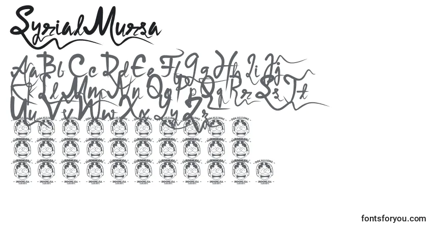 Czcionka SyrialMursa – alfabet, cyfry, specjalne znaki