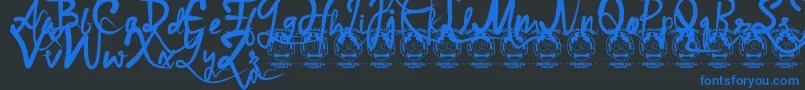 SyrialMursa Font – Blue Fonts on Black Background