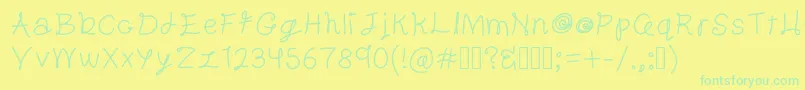 Czcionka Gentleman – zielone czcionki na żółtym tle