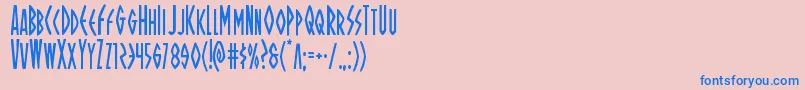 Ohmightyisiscond Font – Blue Fonts on Pink Background