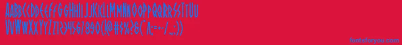 Ohmightyisiscond Font – Blue Fonts on Red Background