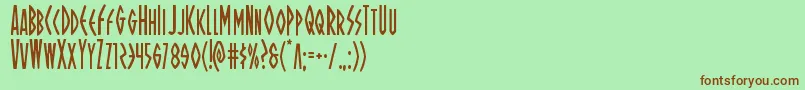 Ohmightyisiscond Font – Brown Fonts on Green Background