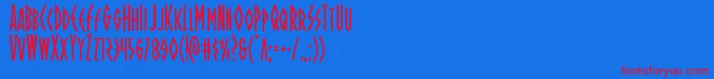 Ohmightyisiscond Font – Red Fonts on Blue Background