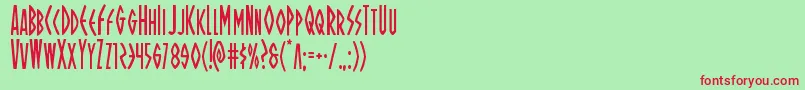 Ohmightyisiscond Font – Red Fonts on Green Background