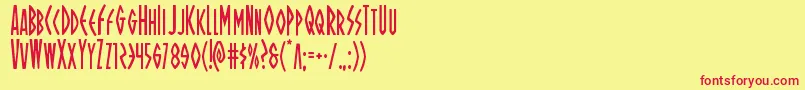 Ohmightyisiscond Font – Red Fonts on Yellow Background