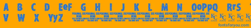 TypexerodemoKcfonts Font – Blue Fonts on Orange Background