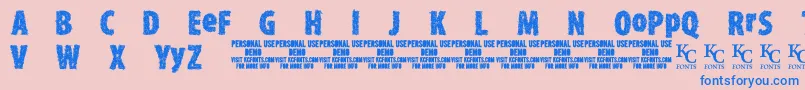 TypexerodemoKcfonts Font – Blue Fonts on Pink Background