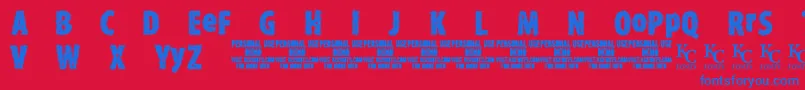 TypexerodemoKcfonts Font – Blue Fonts on Red Background