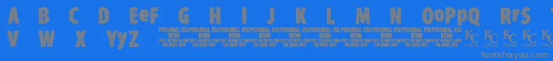 TypexerodemoKcfonts Font – Gray Fonts on Blue Background