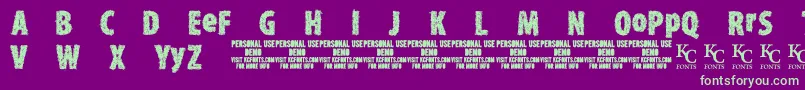 TypexerodemoKcfonts Font – Green Fonts on Purple Background