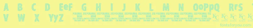 TypexerodemoKcfonts Font – Green Fonts on Yellow Background