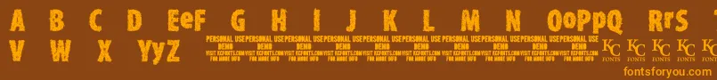 TypexerodemoKcfonts Font – Orange Fonts on Brown Background