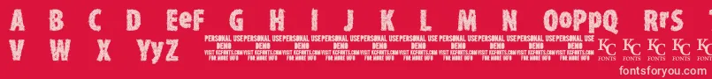 TypexerodemoKcfonts Font – Pink Fonts on Red Background