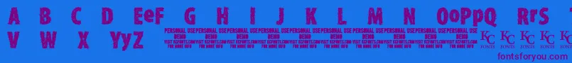 TypexerodemoKcfonts Font – Purple Fonts on Blue Background