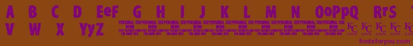 TypexerodemoKcfonts Font – Purple Fonts on Brown Background