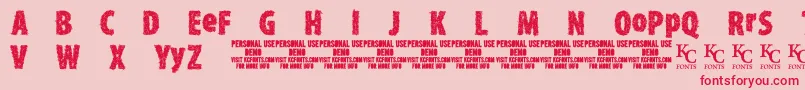 TypexerodemoKcfonts Font – Red Fonts on Pink Background