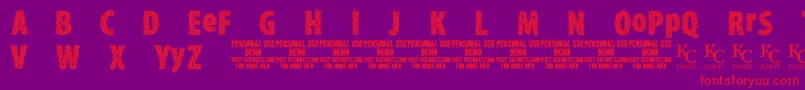 TypexerodemoKcfonts Font – Red Fonts on Purple Background