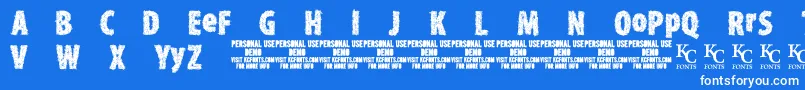 TypexerodemoKcfonts Font – White Fonts on Blue Background