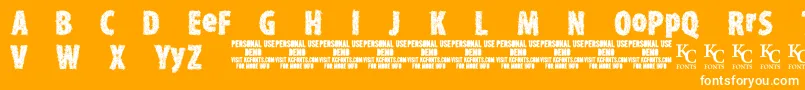 TypexerodemoKcfonts Font – White Fonts on Orange Background