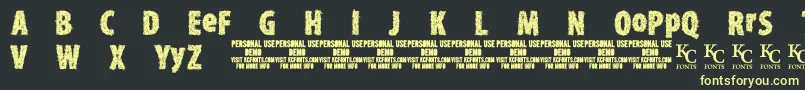 TypexerodemoKcfonts Font – Yellow Fonts on Black Background
