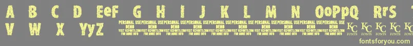 TypexerodemoKcfonts Font – Yellow Fonts on Gray Background