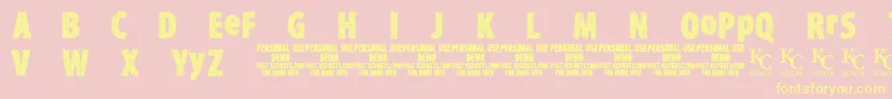 TypexerodemoKcfonts Font – Yellow Fonts on Pink Background