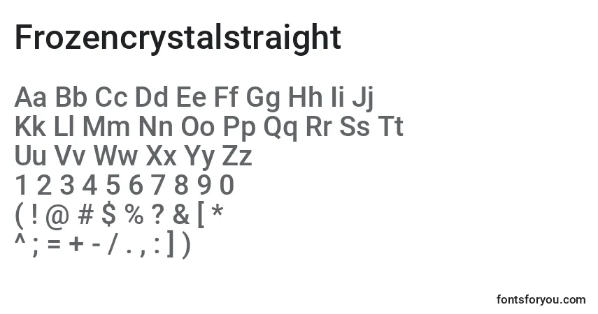 Schriftart Frozencrystalstraight – Alphabet, Zahlen, spezielle Symbole