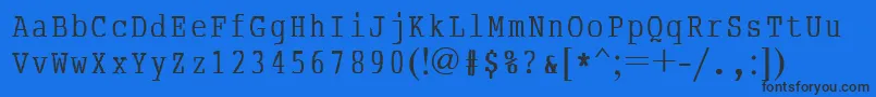フォントAbcTypewriterrussian – 黒い文字の青い背景