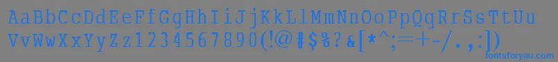 フォントAbcTypewriterrussian – 灰色の背景に青い文字