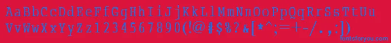 AbcTypewriterrussian Font – Blue Fonts on Red Background