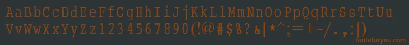 AbcTypewriterrussian-fontti – ruskeat fontit mustalla taustalla