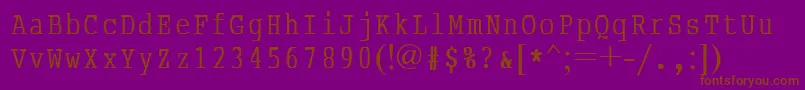 Шрифт AbcTypewriterrussian – коричневые шрифты на фиолетовом фоне