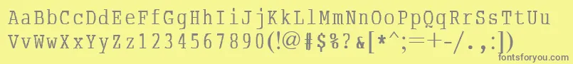 フォントAbcTypewriterrussian – 黄色の背景に灰色の文字